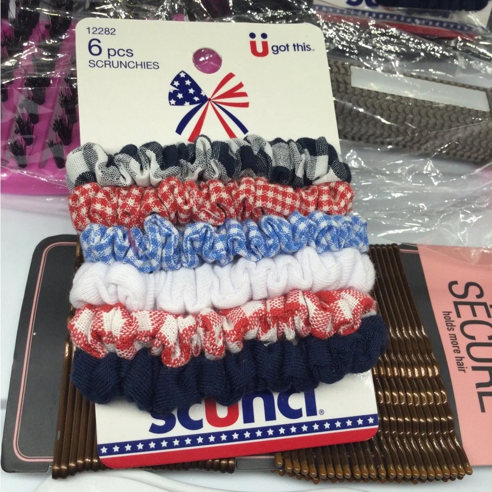 Vintage new Red White & Blue Scrunchie Set - Women Accessories